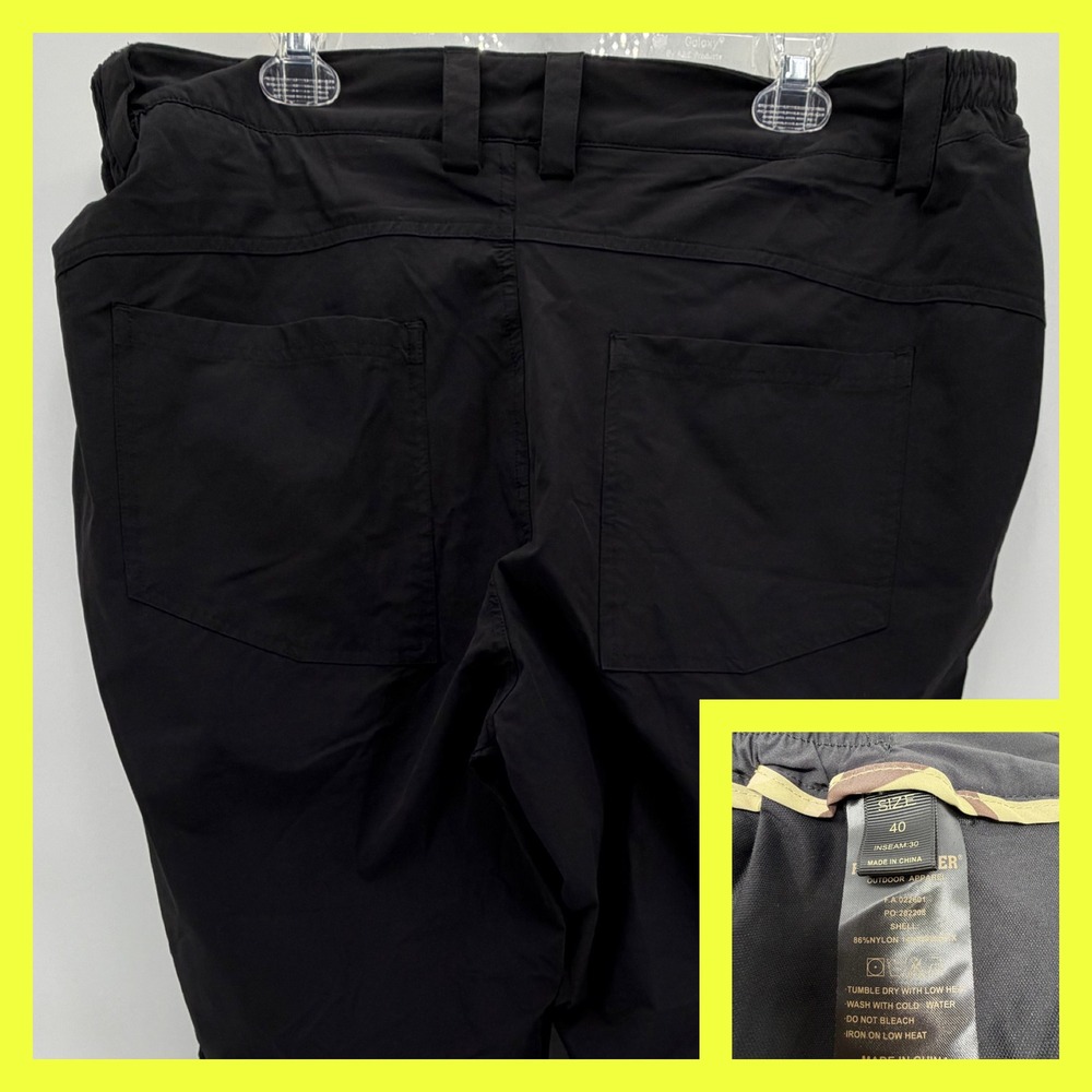 Free Soldier Men's Tactical Pants 40x30 Black Hiking Outdoor Work Stretch Cargo